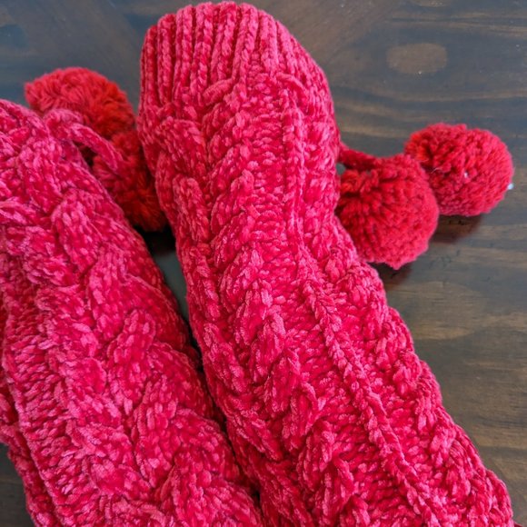 Draper James x Lands' End  Women's Cable Knit House Slipper Socks - Picture 6 of 6